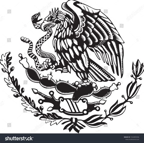 Black White Carved Style Mexico Coat Stock Vector (Royalty Free ...