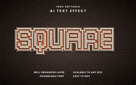 Square Editable Text Effect