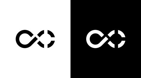 infinity loop logo vector monogram black and white icon illustration ...