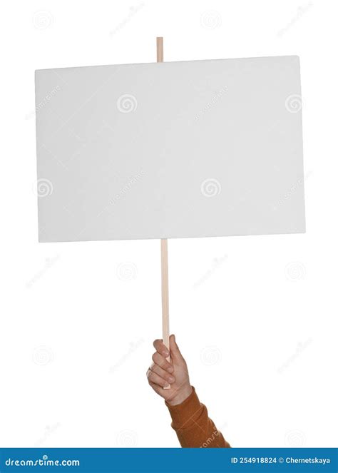 Man Holding Blank Protest Sign on Background, Closeup Stock Photo - Image of adult, declaration ...