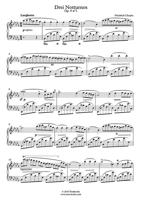 Nocturne No.1 in B flat minor, Opus 9 No. 1 (Chopin) - Piano Sheet Music