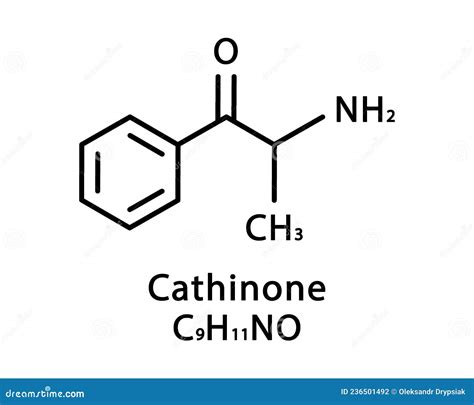 Cathinone Molecular Structure. Cathinone Skeletal Chemical Formula ...