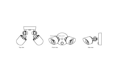 Exterior Motion Light Fixture - Free CAD Drawings