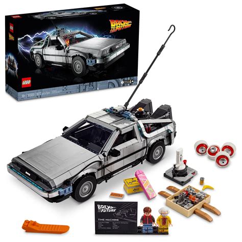 Buy LEGO Icons Back to The Future Time Machine 10300, Model Car Building Kit Based on The ...