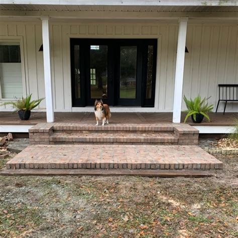 Porch Makeover Part 1: Farmhouse Porch with Brick Steps - Daly Digs