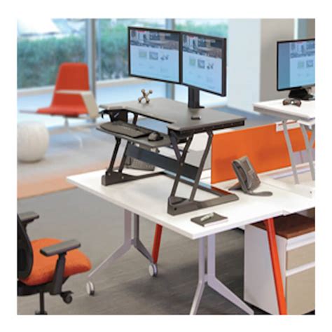 WorkFit-T, Sit-Stand Desktop Workstation (Black) - Ergonomics for Health and Wellness