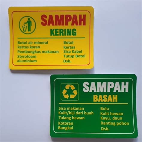 Jual Stiker Sampah Basah Dan Sampah Kering , Stiker Sampah Infeksius ...