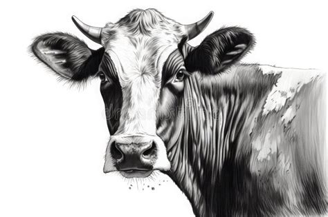 Cow Head Pencil Drawing