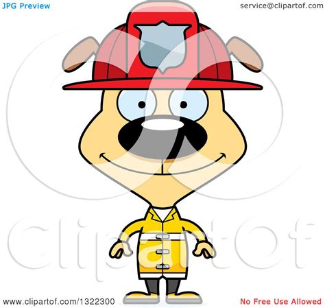 Clipart of a Cartoon Happy Dog Firefighter - Royalty Free Vector ...