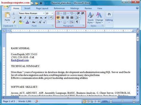 >Microsoft Word 2007 – Home Tab | Softknowledge's Blog