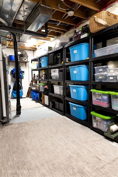 How to Declutter and Organize the Basement | Basement storage ...