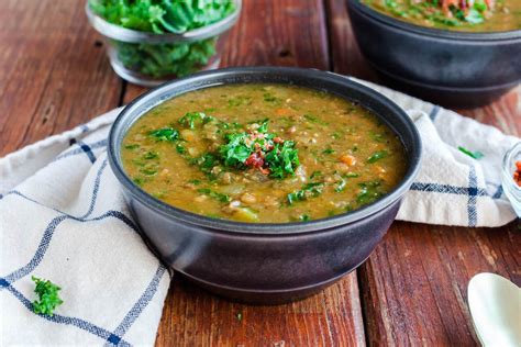 Vegan Lentil Soup with Kale - Bad to the Bowl