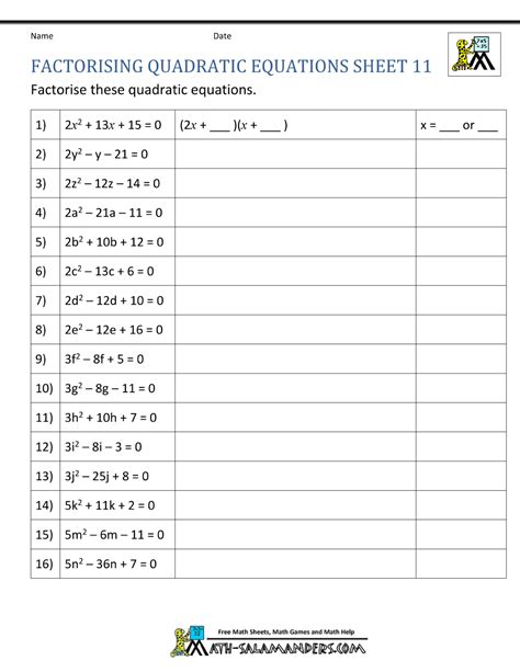 Graphing Quadratic Functions Worksheets Answer Key Algebra 1