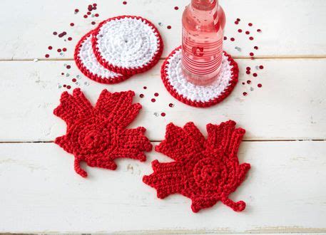 Maple Leaf Crochet Coasters | Crochet coasters, Crochet leaf patterns, Crochet flower blanket