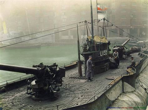 Imperial German Navy (Kaiserliche Marine) U-boat U155 in display at the ...