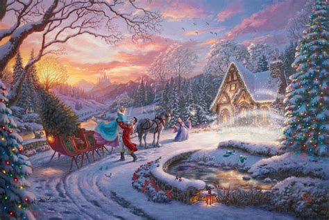 Disney Cinderella Bringing Home the Tree – Thomas Kinkade Studios