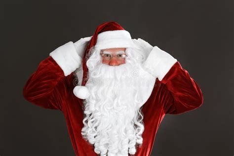 Portrait of Santa Claus on Black Background Stock Photo - Image of ...