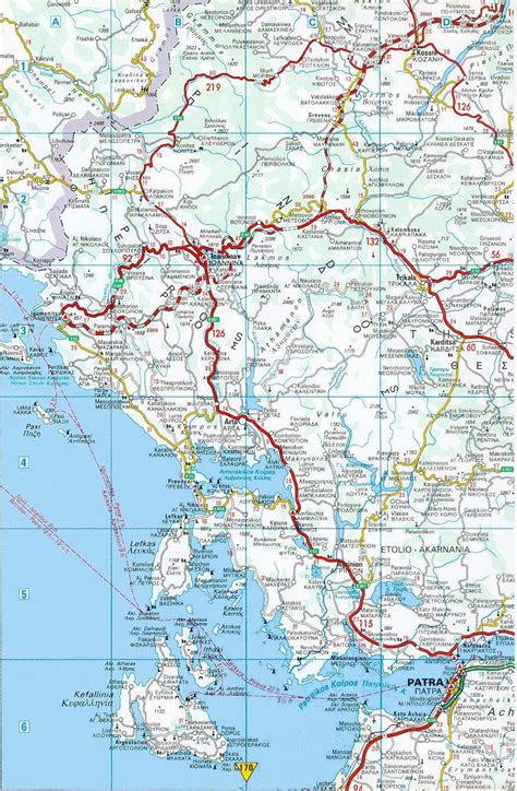 Road map of Greece - Lefkas Kefallonia Kefalinia Patra