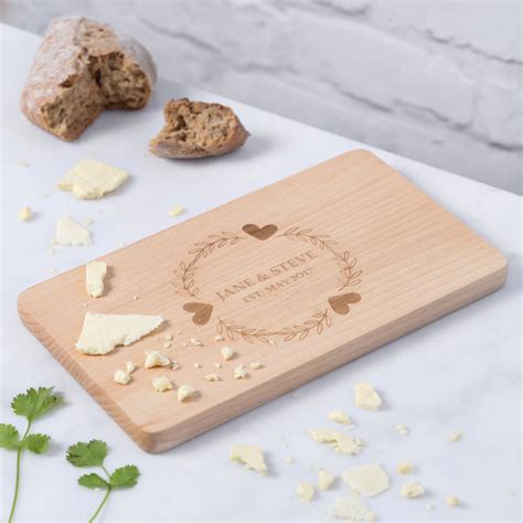 Personalised Wooden Wedding Cheese Board By EdgeInspired | notonthehighstreet.com