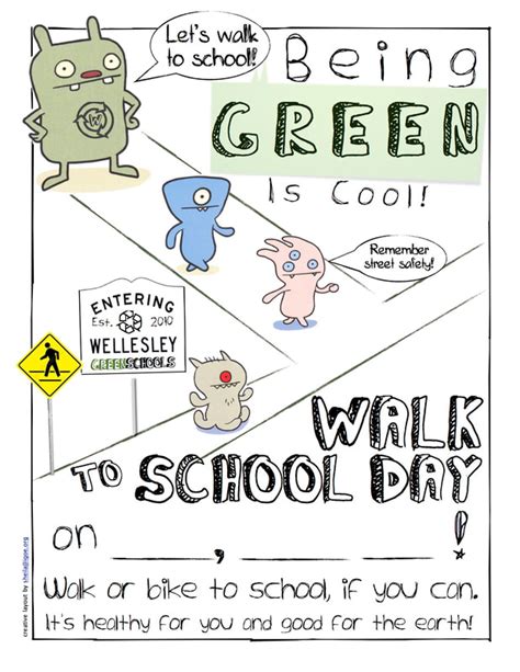 Posters! Walk to School. Litterless lunch - SUSTAINABLE WELLESLEY