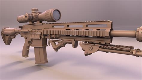 hk417 sniper rifle 3d model