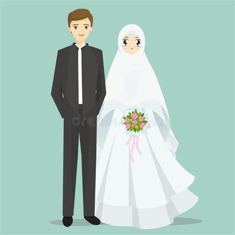 Muslim Bride And Groom Cartoon Images - Hijab Pernikahan Pengantin ...