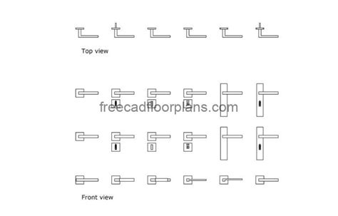 Modern Door Handles, AutoCAD Block - Free Cad Floor Plans