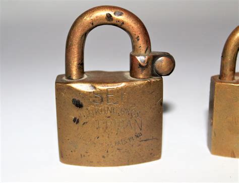 Vintage, Brass Padlocks, Three Solid Brass Locks, Junkunc Bros, American USA Padlocks, US Postal ...