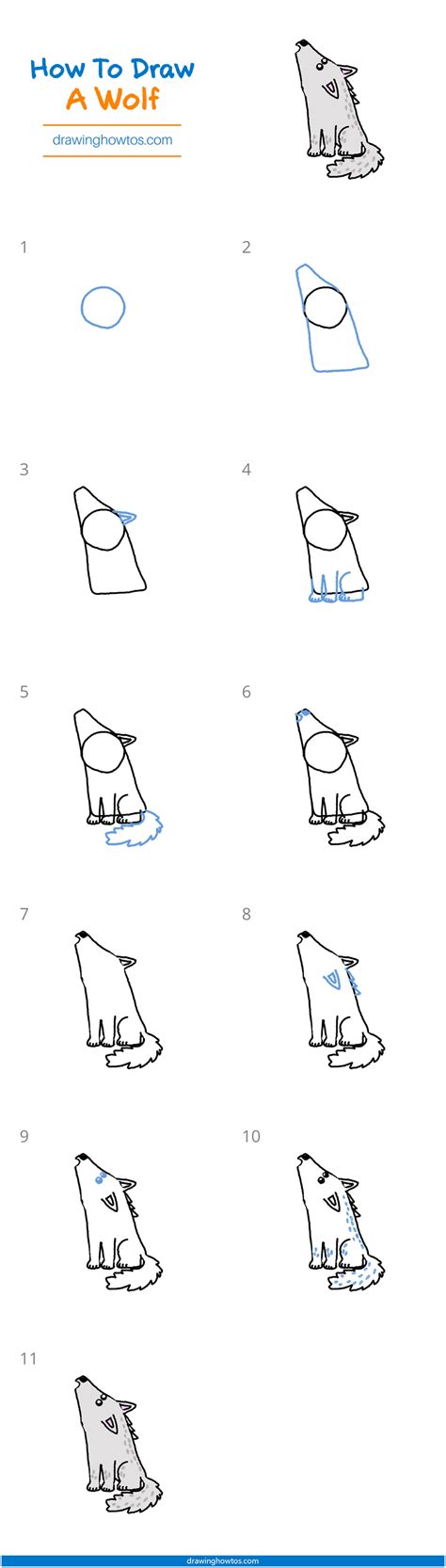 How to Draw a Wolf - Step by Step Easy Drawing Guides - Drawing Howtos