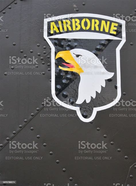 Insignia Of The 101st Airborne Division On A Helicopter Stock Photo ...