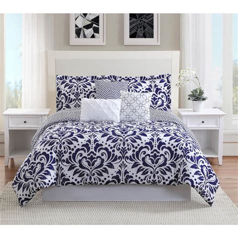 Anson 7-Piece Navy Reversible King Comforter Set YMZ007362 - The Home Depot