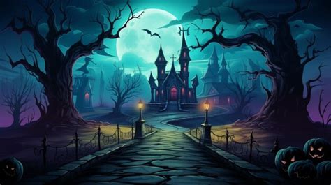 Premium AI Image | A Halloween background can be atmospheric depicting ...