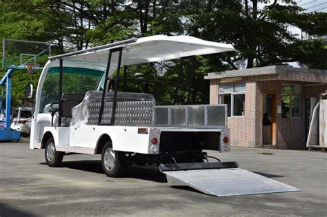 4 Seats Electric Utility Cargo Cart With Hydraulic Tail Lift 1000kg Payload