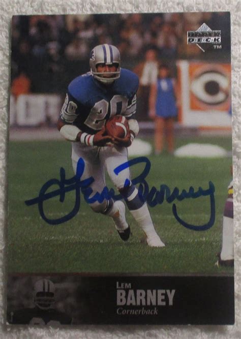 Lem Barney Highlights Autographed Card Lions No COA - Etsy