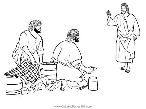 Jesus Calling Disciples Coloring Page for Kids - Free Christianity Printable Coloring Pages ...