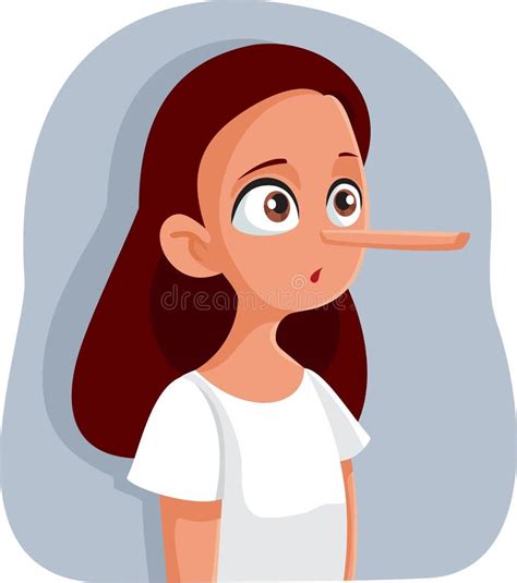 Liar Teenage Girl with Long Nose Vector Cartoon Stock Vector ...