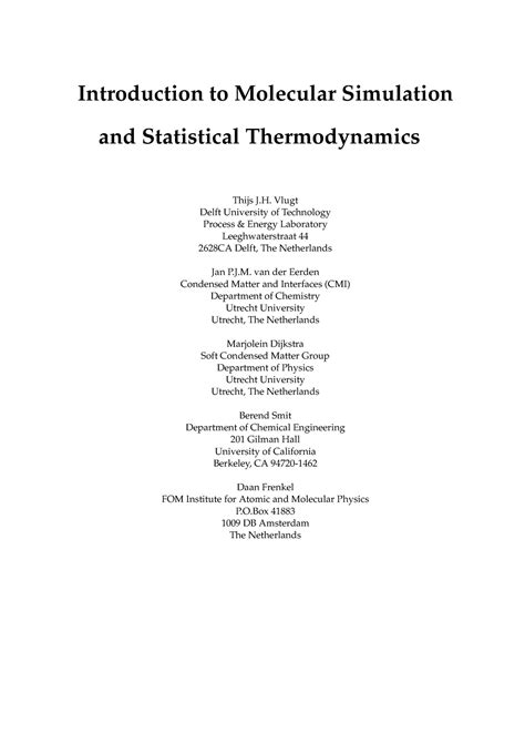 Introduction to molecular simulation and - Introduction to Molecular ...