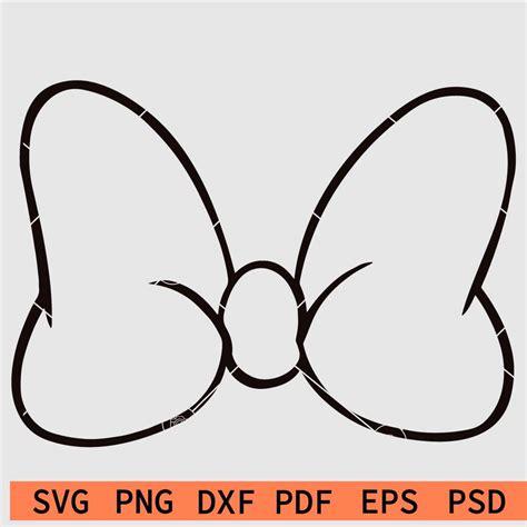 Minnie Mouse Bow SVG, Minnie Mouse Outline Bow SVG, Art line Minnie ...