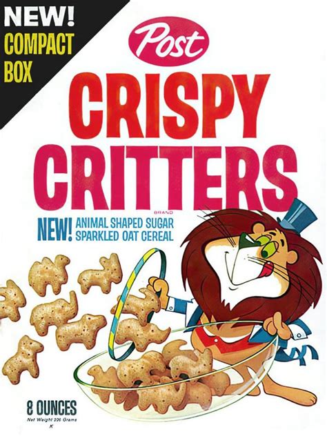 Vintage Crispy Critters: Animal-shaped Post cereal debuted in the '60s, and relaunched in the ...