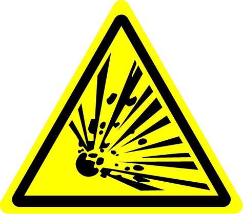 ISO Safety Sign - Warning Explosive material Symbol - Self adhesive sticker 100mm x 100mm ...