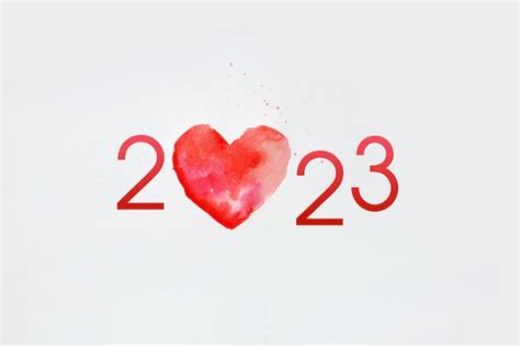 Premium Photo | Unusual inscription 2023 with a heart the symbol of the coming 2023