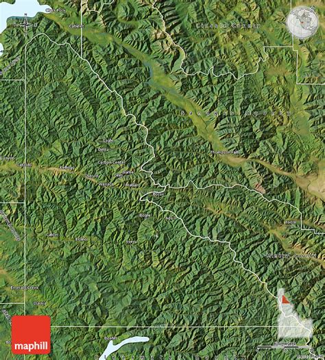 Satellite Map of Shoshone County