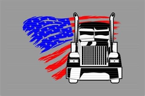 Truck 18 Wheels Us Flag Company Logo Svg Graphic by Awspik · Creative ...