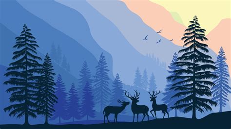 wildlife elk in forest nature landscape vector illustration 3452115 Vector Art at Vecteezy