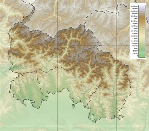 Large detailed physical map of South Ossetia | South Ossetia | Asia ...