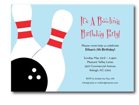 Bowling party invitations, Bowling birthday party, Bowling birthday invitations