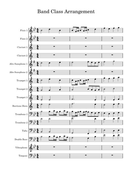 Band Class Arrangement 1 Sheet music for Trombone, Tuba, Flute, Saxophone alto & more ...