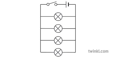 parallel circuit with four bulbs one switch battery diagram science secondary