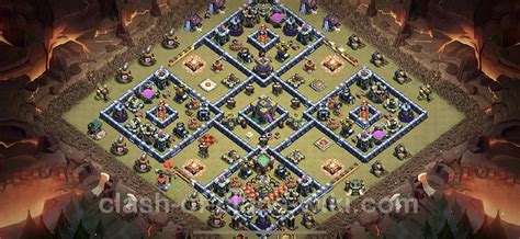 Best Anti 2 Stars War Base TH14 with Link, Hybrid - Town Hall Level 14 CWL Base Copy, #46