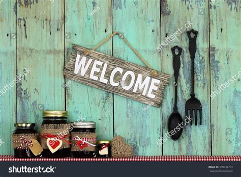 Welcome Sign Hanging On Antique Rustic Stock Photo 390432703 | Shutterstock